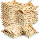 Yaomiao 50 Pcs Passover Seder Plates Square Matzo Plate Disposable Folding Tray for Matzah Holder for Passover Bread Box for Seder Table Decorative Plates Decorations Gift