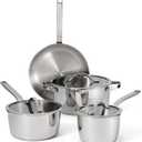 Tramontina Tempo Tri-Ply Base Stainless Steel 7-Piece Cookware Set with Glass Lids, Pots and Pans Kitchen Set, Induction-Ready, Oven-Safe, Dishwasher-Safe