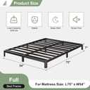 Lutown-Teen 7 Inch Low Profile Full Size Bed Frame with Rounded Corner Legs, 2000 LBS Heavy Duty Metal Full Platform Bed Frame No Box Spring Needed, Easy Assembly, Black