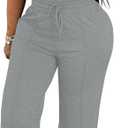 PINSV Women's 2 Piece Outfits Lounge Short Sleeve Tops High Waisted Wide Leg Pants Tracksuit Sets L
