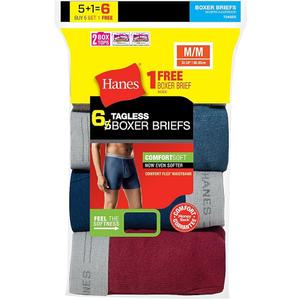 Hanes Men's TAGLESS Boxer Briefs with Comfort Flex Waistband 6-Pack
Medium US