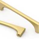 Asidrama 10 Pack 5 Inch(128mm) Brushed Gold Cabinet Pulls Kitchen Cabinet Handles Gold Hardware for Cupboard Drawer Pulls 2321 (5" Hole Center)