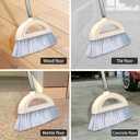 Angle Broom for Hardwood Floors - Soft Bristled Indoor & Kitchen Broom (Light Pink)