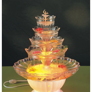 Lighted Plastic Water Fountain for Weddings, Garden, Home, Office, or Cake Centerpiece, Plastic, Clear, 20 inch