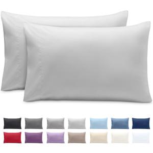 Bare Home Microfiber Pillow Cases - King 20x36 - Cooling Pillowcases - Double Brushed - Easy Care - Envelope Closure (King Pillowcase Set of 2, Cloud Grey)