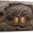 Anpeer Large Rustic Tree of Life Canvas Wall Art, 24x48 Inch