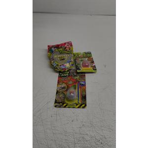 Set of 3: Flarp Whoopee Cushion Rubber + Fossil Digging Kit Dinosaur Eggs Excavation Toys + Mad Lab Alien Goo