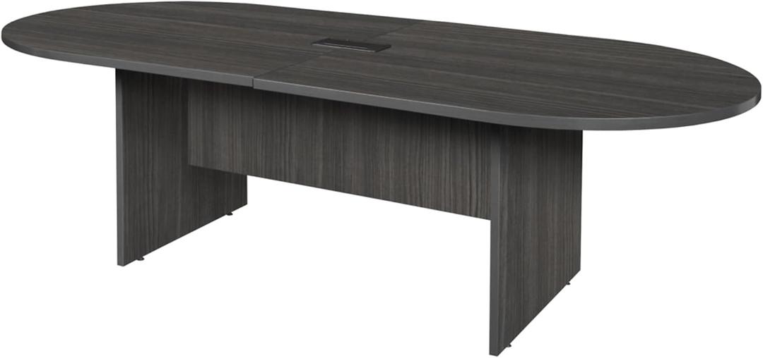 Regency Legacy Racetrack Conference Table with Tabletop Power & Data Port, 95", Ash Grey