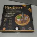 Lazy Susan Organizer Homerays 12 Inch Non-Skid Bamboo Lazy Susan for Kitchen Rotating Spice Rack with Handles, Wood Turntable for Kitchen Cabinet,Countertop (Bamboo, Medium)