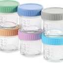 6pcs Dipping Sauce Cup, Reusable 120ml Glass Jar with Lid, Sealed Salad Dressing Container, Multipurpose Condiment Jar for Honey/Jam(6Pcs)