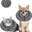 MIDOG Dog Cone Collar for Large Medium Dogs, Soft Inflatable Dog Cone Alternative After Surgery, Adjustable Protective Recovery Cone - Patented Alternative E Collar Does Not Block Vision (Gray-XS)