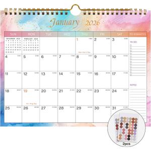 Lbylyhxc 2026 Calendar - Includes January 2026 to June 2027-18 Monthly Wall Calendar 2026, 11 x 8.5 Inches.Thick Paper with Julian Dates and Block for New Year and Christmas Presents (Wall Calendar 2026-2027 Colorful)