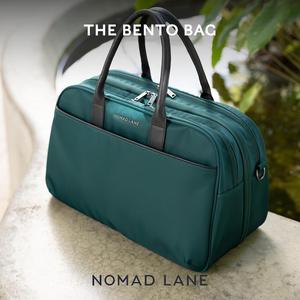 Nomad Lane The Bento Bag Carry-On Luggage Duffel Bag, Durable & Lightweight Suitcase. Personal Item Weekender Overnight Travel Bag for Men & Women, Pine Green, Bento Bag