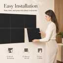 Large Cork Boards for Walls 48" x 36" Self Adhesive Felt Wall Tiles, Ideal for Office Black Bulletin Board, Easy to Install Pin Board Photo Dart Board Wall Protectors
