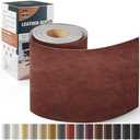 OAZ Leather Repair Kit for Furniture 4"x 63" Leather Tape Repair Patch Self Adhesive Sofa Vinyl Repair Patch Kit for Car Seat,Couch,Boat Seat,Chair - Classic Red Brown