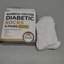 Pembrook Bamboo Viscose Diabetic Socks - 6 Pairs Ankle Socks for Women & Men, Swollen Feet & Neuropathy | Non-Binding (Large)