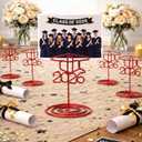 Rtteri 30 Pcs 2026 Grad Cap Graduation Picture Display 2 Inch Red Photo Holders for Centerpieces Graduation Table Number Holders Card Stands for Class of 2026 Grad Party Supplies