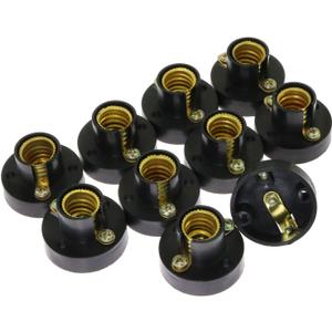 8-Pack E12 Mini Bulb Holder Plastic Light Beads Lamp Bases Screw Type Bulb Socket Black Lamp Holders Student Experiment Lighting DIY Accessories