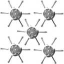 5 Pack 6" x6 Blades Steel Wire Rotary Brush Cutter Trimmer Head Sets Weeds Blade Cutter with Universal Adapter Kit Compatible with String Trimmers, Moss Grass Rust Removal, Gardening Lawnmower