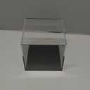Clear Acrylic Simple Self-Assembly Display Box with Black Base, Removable Figures Toys Props Display Riser Stand, Cube Countertop Decorative Storage Box for Home Organization, 5x5x5Inch