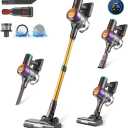 MOOLAN 28KPA Cordless Vacuum Cleaner, 6 in 1 Lightweight Stick Vacuum, 6 Level of Adjustable Suction, Detachable Battery for Max 45mins Runtime, Handheld Vacuum for Pet Hair/Carpet/Floor