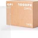 3" x 8" Long Zip Bags, 1000 Pack, Clear Plastic Reclosable Zip Baggies, 2 Mil Thick, Resealable Poly Bags for Packaging Insence, Necklaces, Jewelry & Office Supplies. GPI