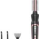 Thermal Brush, Heated Round Brush & Small Curling Iron with Ceramic Ionic Technology, 1/2 inch for Volumizing & Styling, Travel-Friendly Hot Comb with Adjustable Temperature（Rose Gold 0.5 inch）