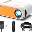Mini Projector for Outdoor Movies, KHQ Full HD Video Projector Support 1080P for iPhone, Portable Projector for Home Theater Use, Compatible with Smartphone/TV Stick/PS4/HDMI/AV/USB (2 Pack)