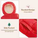 BFUSTYLE Toddler Winter Coats Hooded Infants Fleece Jacket Thickened Jacket for Baby Girls Boys 1-5T (Red)