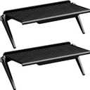 WALI TV Top Shelf 2 Pieces, 12 Inch Adjustable Monitor Top Shelf Holds Up to 13.2lb Computer Screen Storage Shelf Screen Shelf TV Shelves for Cable Box Media Box Router DVD, Black (TSP002-2B) (12x5inch)