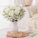 100 Pcs Babys Breath Artificial Flowers, Baby Breath Flowers Artificial Bulk, Real Touch White Fake Flowers, Faux Babies Breath Gypsophila for Wedding Home Decor Floral Arrangement