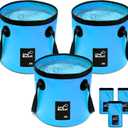 Tessco for you 3 Pcs 5 Gallon Bucket Collapsible Foldable Bucket with Handle for Beach Camping Fishing to Hold Water Folding Container Carry Bag Portable Fold up Lightweight