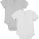 Amazon Essentials Unisex Babies' Short Sleeve Henley Bodysuit, Pack of 2