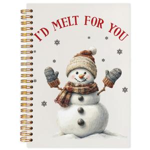 WUCHJ Christmas Snowman Notebook, Christmas Winter Snowman Journal Gifts for Women, Id Melt For You Xmas Holiday Spiral Notebook Journal for Note Taking, 5.5x8.3 Inch