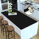 Silicone Mats for Kitchen Counter, 47.3"x23.6"x0.08" Largest Heat Resistant Mat Kitchen Island Waterproof 2MM Thick Countertop Protector Mat Nons-slip Extra Large Counter Mat (Black)
