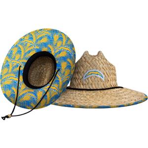 NFL Team Logo Americana Floral Lifeguard Beach Straw Sun Hat (One Size)