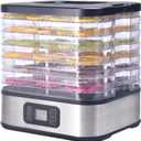 HOPERAN Food Dehydrator, 6 Trays Dehydrator with 72H Timer & 95-167 Temperature Control & LED Display, Dehydrators for Food and Jerky, Fruits, Herb, Veggies, Pet Treat, BPA-Free, Recipe Book Included