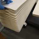 4Pack Cylinder Pedestal Stand, Round Display Cupcake Dessert Table with Clear Acrylic Plate, Foldable Showcase Platform Column for Wedding Banquet Decorative (Beige)