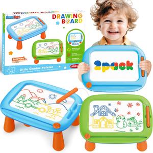 2pcs Magnetic Drawing Board Toddlers Toys, Magnetic Doodle Board Early Educational Learning Toy, Writing Painting Magnet Doodle Pad Toys for 3 4 5 Years Old Kids Boys Girls Birthday Gift