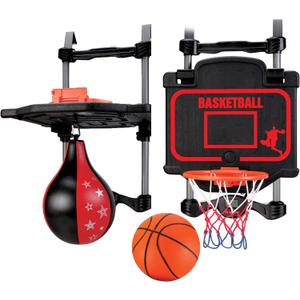 Over-The-Door Basketball & Boxing Combo – 2-in-1 Game Set with Adjustable Hoop & Speed Bag, Scoreboard & Sound Effects – Fun Indoor Sports Toy for Kids & Adults