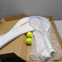 MBFISH Tennis Racket - Super Value Set with Pre-Strung, Comfortable Handle, 27'' Tennis Racquet for Adults, Natural Series Includes 4 Tennis Balls, 2 Overgrips and 2 Tennis Bag (Purple Blue)