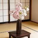 Handcrafted Natural Wood Vase | Eco-Friendly Home Decor | Unbreakable Rustic Flower Vase for DIY Painting | 9.5" Wooden Decorative (vase Brown)