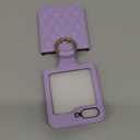 for Samsung Galaxy Z Flip 5 Case with Ring, Premium Leather Back Cover Anti-Scratch Shockproof Case for Galaxy Z Flip5 (Violet)