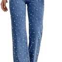 Baggy Jeans for Woman High Waisted Loose Straight Leg Wide Leg Denim Jean Womens Boyfriend Y2K Pants Trendy (Blue, XL)