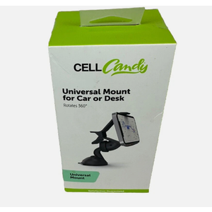 Cell Candy - Universal Cell Phone Mount for Car or Desk - Black 360°