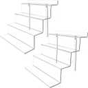 Gonice 2 Pack 4 Tier Acrylic Display Riser, Clear Display Stand for Amiibo Funko POP Figures and Perfume, Display Riser for Graduation Party, Birthday Party