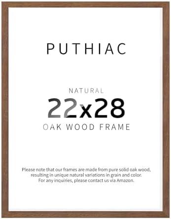 22x28 Picture Frames for Wall - Minimalist 22x28 Oak Wood Frames, 22"x28" Poster Frame Wood, Natural Solid Wooden Picture Frames for Wall Art Photo and Prints(1 Pack, Walnut)