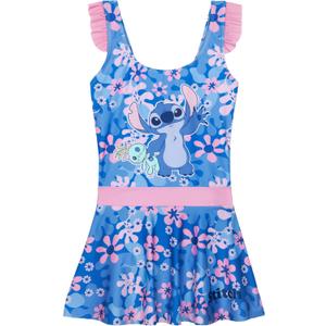 Get Trend Swimsuit for Girls Swim Dress Teens Bathing Suit Kawaii Summer Swimwear Travel Essentials Gifts for Her (9-10 Years, Blue Stitch)