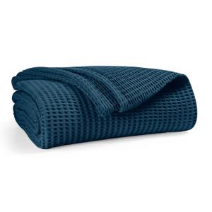 DESTIN HOME Waffle Blanket 100% Combed Cotton - Soft Breathable Lightweight All-Season Blanket, Perfect for Bed, Couch, Sofa, or Layering - Cozy 60"x90" Twin Thermal Prewashed Throw Blanket - Teal, Twin Size