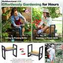 Garden Kneeler and Seat Heavy Duty - Anti-Tip Super Stable Multifunctional Gardening Stool Bench, Wide 12.7" Pads, Foldable Ergonomic Handles for Seniors Women Men Pain-Free Weeding, Planting Yard Work